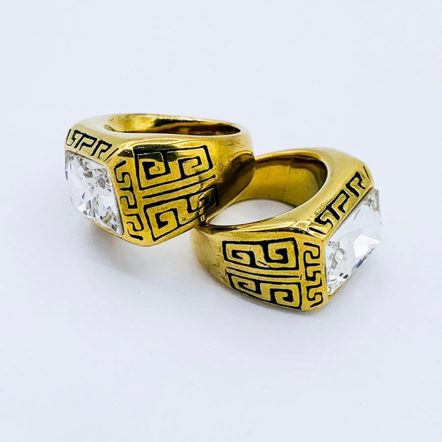 ANILLO HOMBRE-NIÑO
DORADO PIEDRA RECTANGULAR