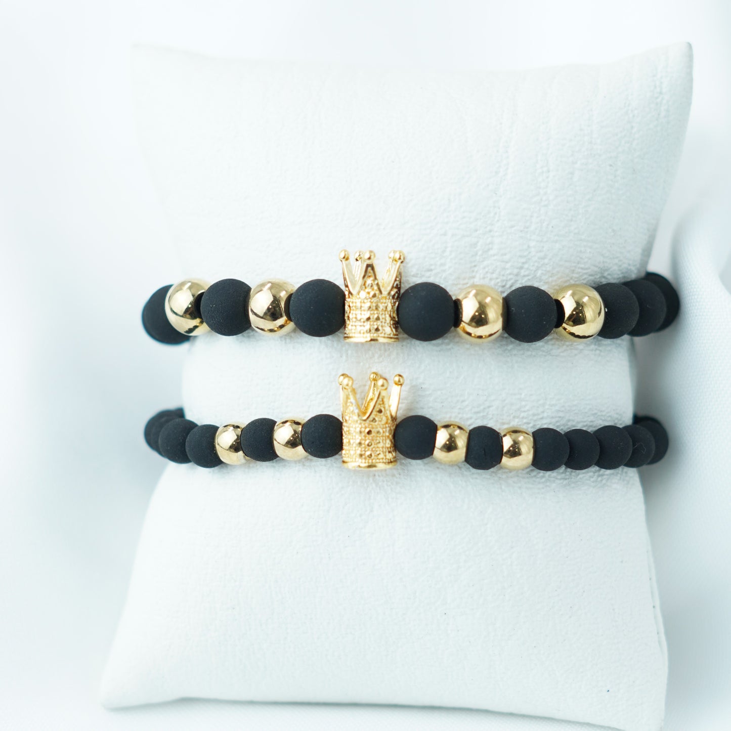 PULSERA PAREJA NEOPRENO CORONA 2X1