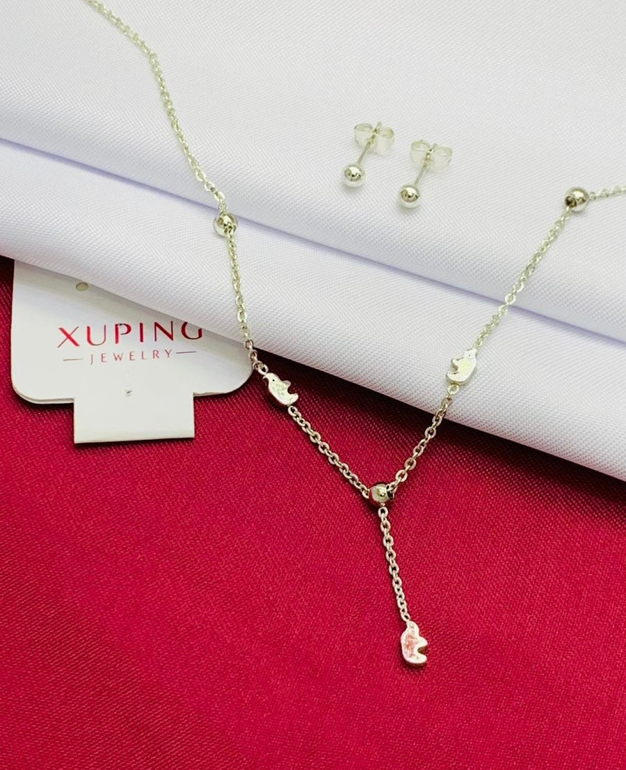 Juego Corbatín Rodio Platizado