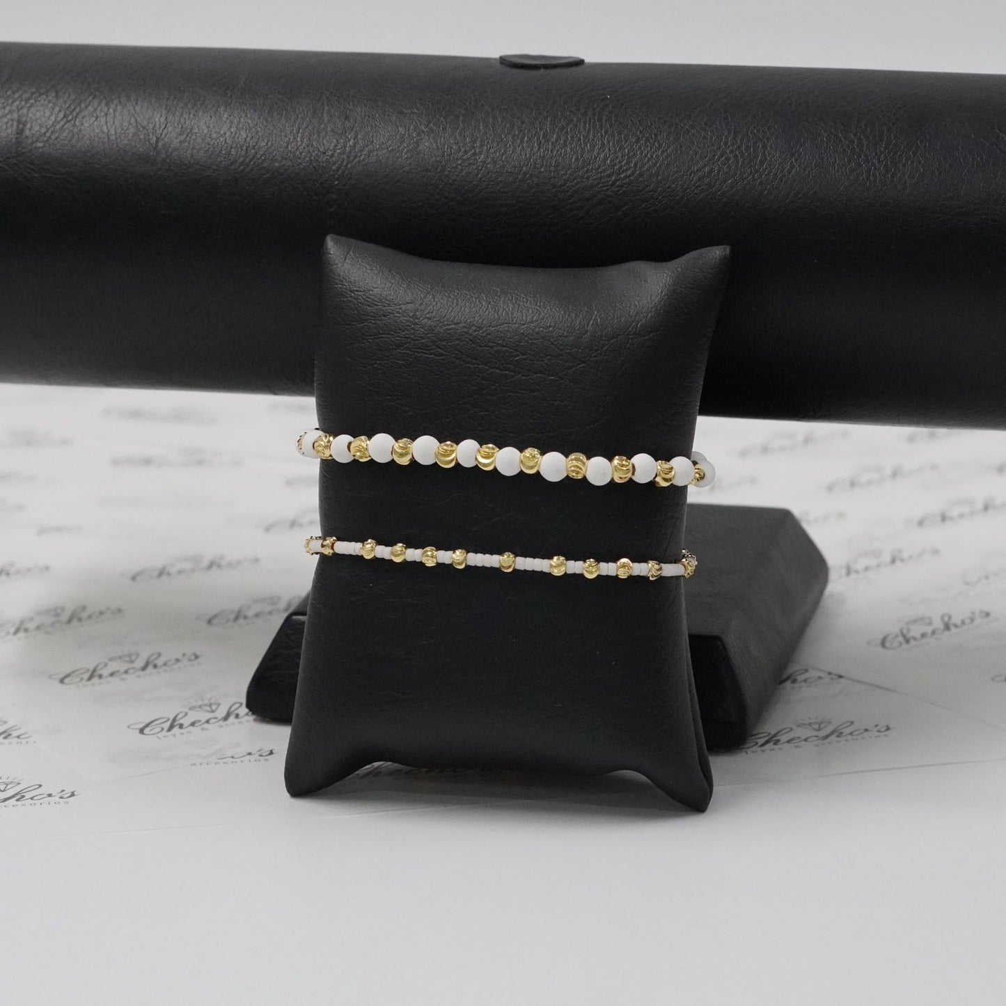 Pulseras 2x1 Rodio-Neopreno delgada/grue