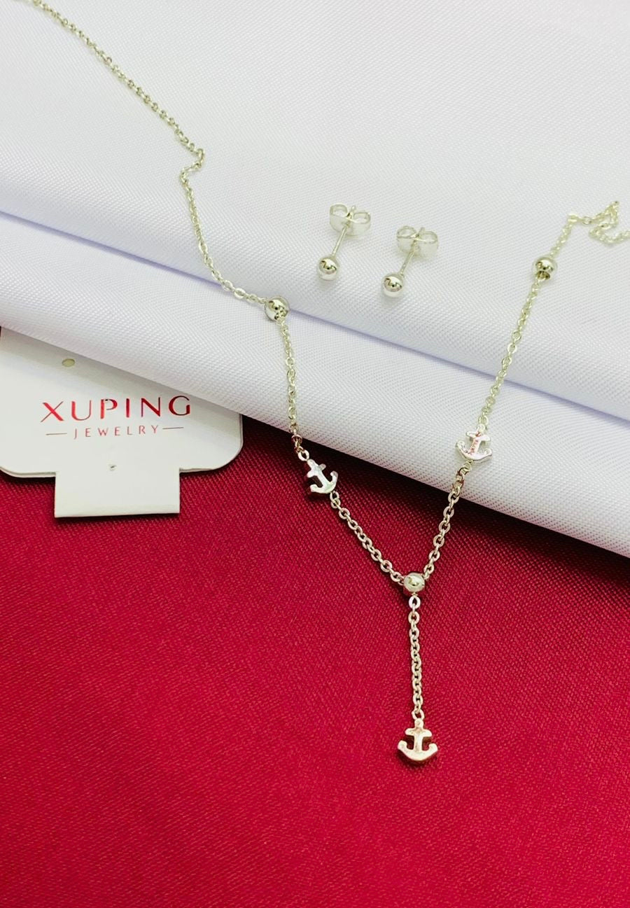 Juego Corbatín Rodio Platizado