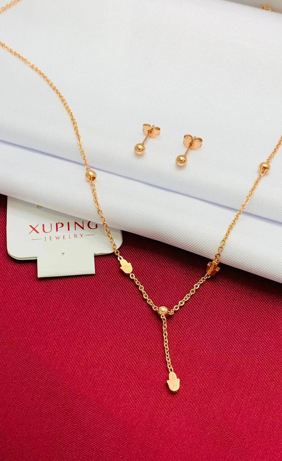 Juego Corbatín Rodio Rosado