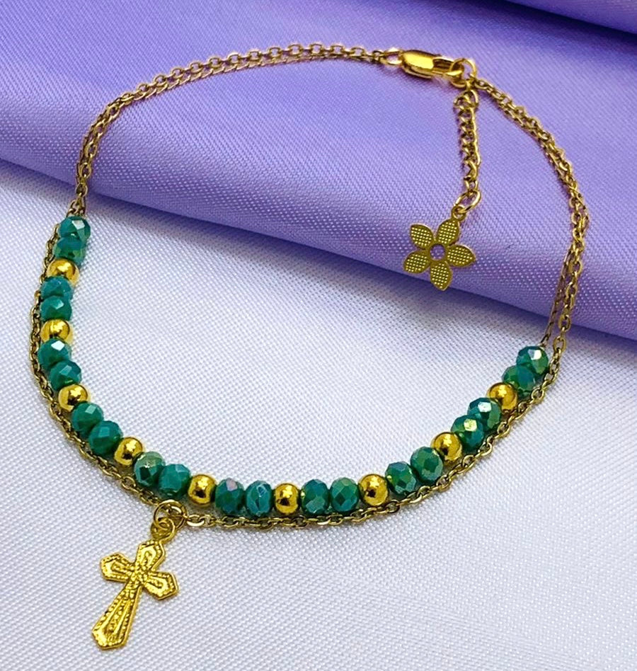 Tobillera Murano 4mm Dije Colgante