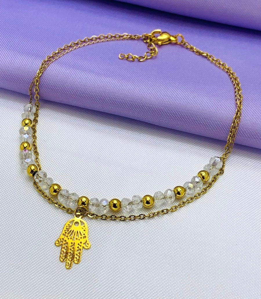 Tobillera Murano 4mm Dije Colgante