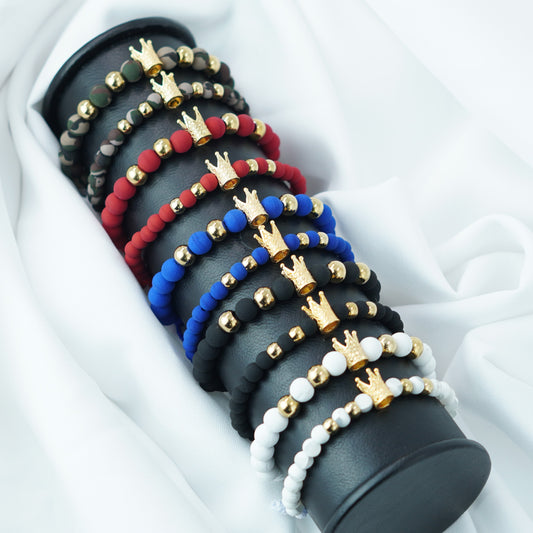 PULSERA PAREJA NEOPRENO CORONA 2X1
