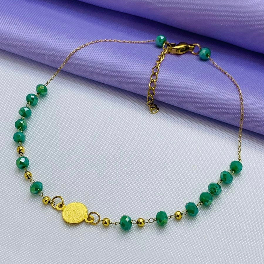 Tobillera Murano Dorada 4mm San Benito