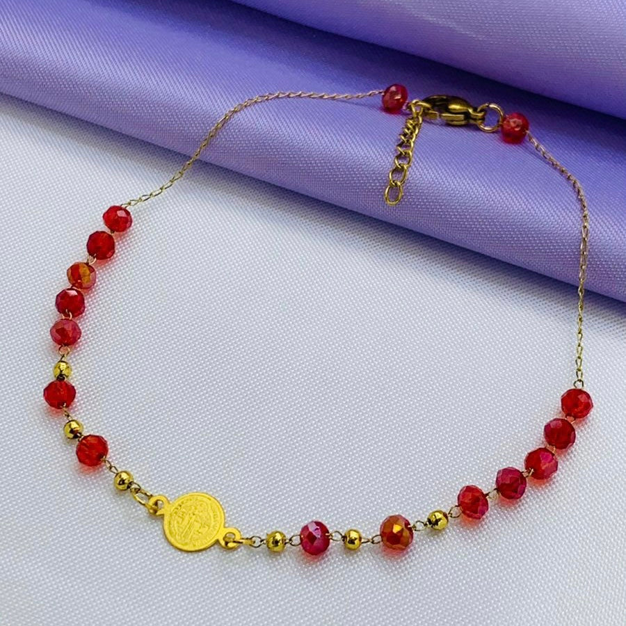 Tobillera Murano Dorada 4mm San Benito