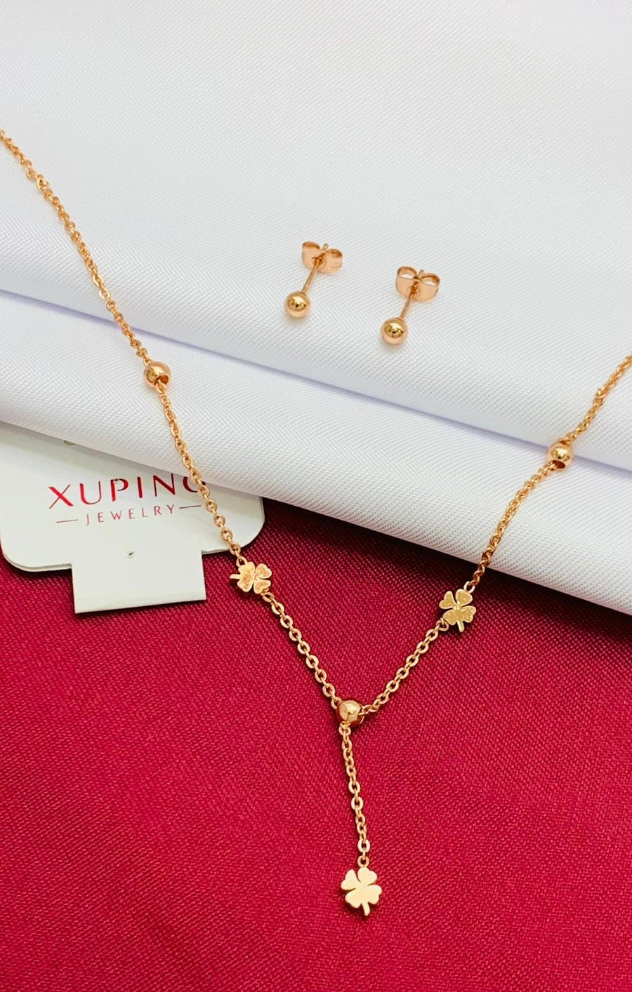 Juego Corbatín Rodio Rosado