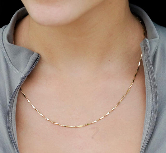 CADENA PALITO RADIANTE BAÑO ORO 18K