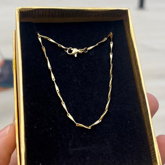 Cadena Palito Radiante Baño Oro 18K
