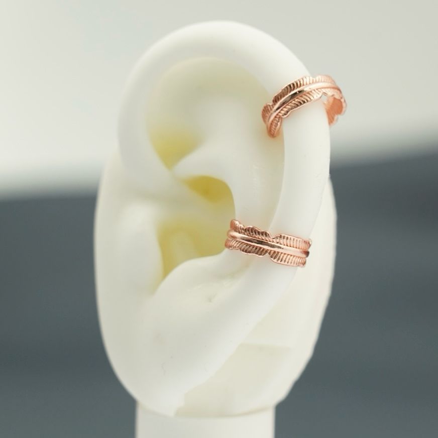 EARCUFF HOJA PLANA DORADO-PLATA-ROSA