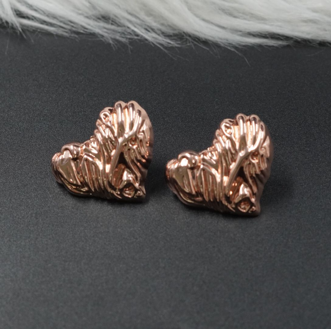 ARETE RODIO CORAZON RAYITAS ROSADO